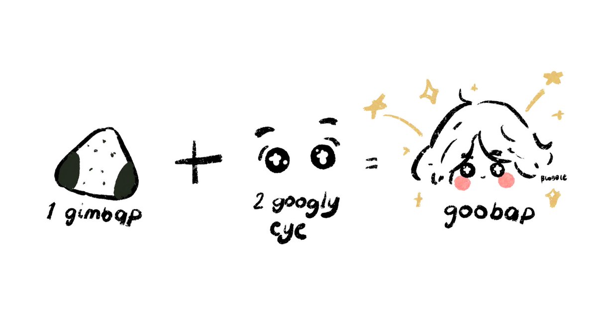 btsblob's tweet image. how to make goobap two easy steps 🍙+ 👁👁= ✨