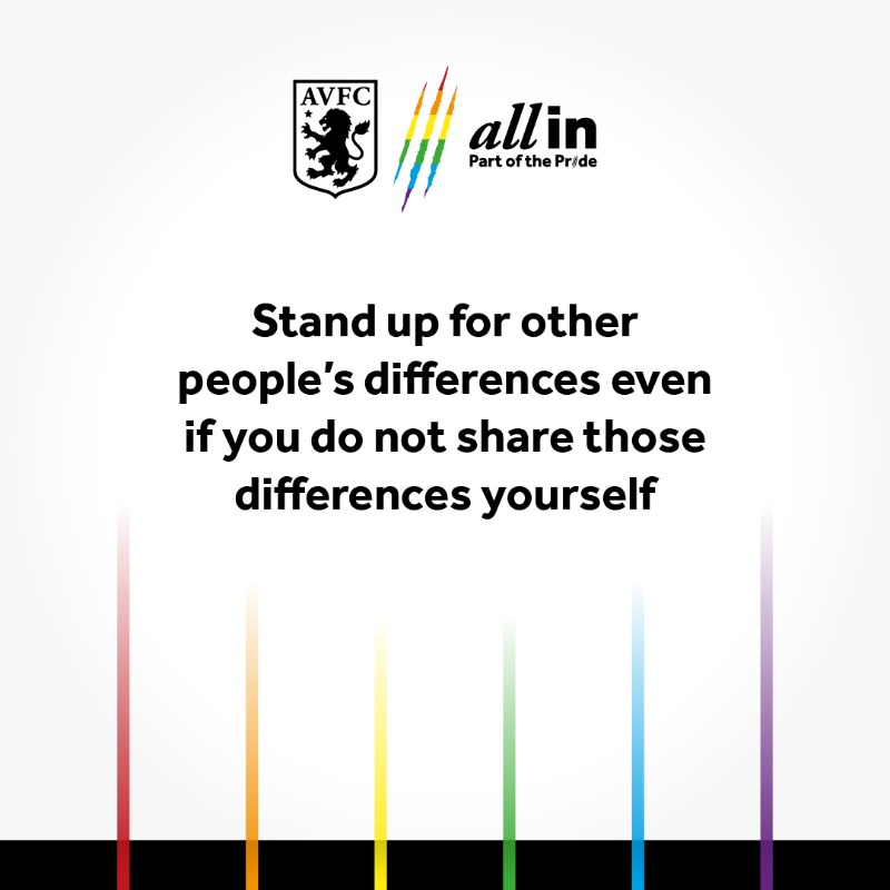 AstonVilla's tweet photo. It's #RainbowLaces day! 🙌

For your chance to win a #PartOfThePride warm-up shirt, read these top tips for LGBTQ+ inclusion and 𝗥𝗘𝗧𝗪𝗘𝗘𝗧 this tweet before 𝟭𝟮𝗽𝗺 on 𝗠𝗼𝗻𝗱𝗮𝘆, 𝗗𝗲𝗰𝗲𝗺𝗯𝗲𝗿 𝟭𝟰! 💜