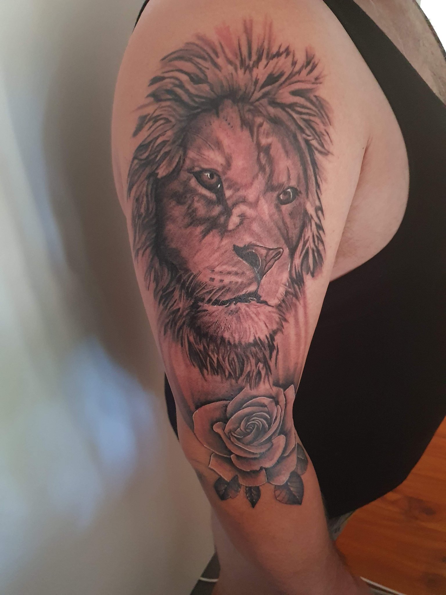Bloody Ink Tattoo  After his laser clear off the old tattoocover with the  new tattoo UP This is what we call ROARRRR Grab this number and text us  now for tattoo