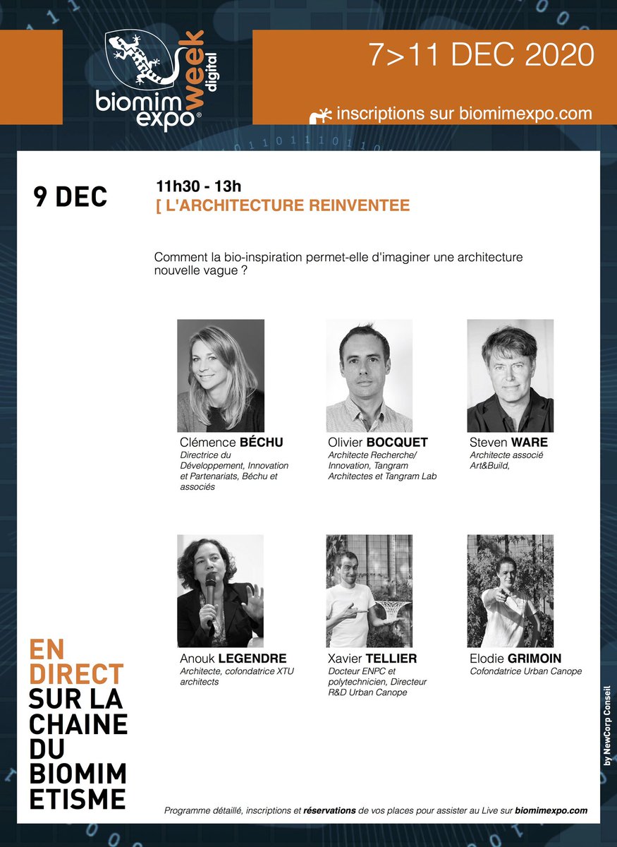 biomim'expo (@biomimexpo) on Twitter photo Place maintenant à l'#architecture réinventé avec Clémence Béchu du Cabinet Béchu + associés, Anouk Legendre <a href="/XTUarchitects/">XTU architects</a>, Olivier Bocquet du Cabinet @TangramArchi, Steven Ware de <a href="/artandbuild/">ArtBuild Architects</a>, Élodie Grimoin et Xavier Tellier <a href="/UrbanCanopee/">URBAN CANOPEE</a>
#nature #biodiversité #architecture Place maintenant à l'#architecture réinventé avec Clémence Béchu du Cabinet Béchu + associés, Anouk Legendre <a href="/XTUarchitects/">XTU architects</a>, Olivier Bocquet du Cabinet @TangramArchi, Steven Ware de <a href="/artandbuild/">ArtBuild Architects</a>, Élodie Grimoin et Xavier Tellier <a href="/UrbanCanopee/">URBAN CANOPEE</a>
#nature #biodiversité #architecture