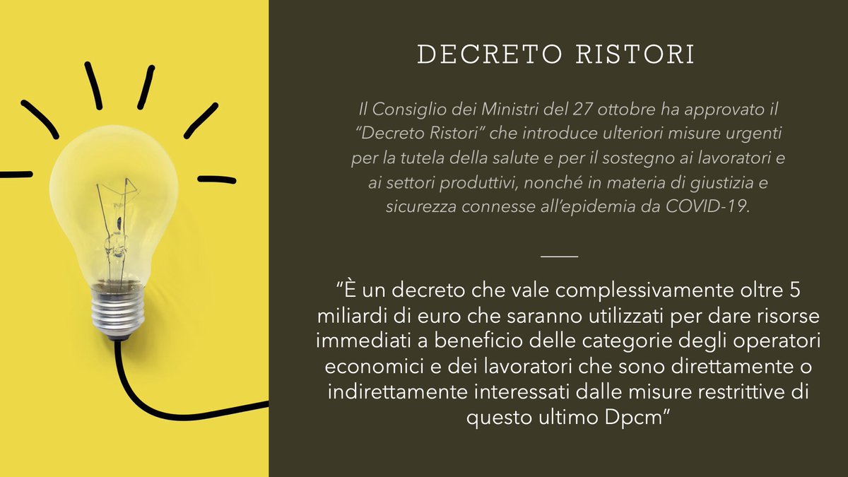 teamlab10's tweet photo. Vi parliamo in poche parole del Decreto Ristori🧐

 #studentiSapienza
#StudentiCoris 
#SMM20
#PAsocial 
#communication 
#Digital 
@palagab @CorisSapienza https://t.co/DITO626LM0