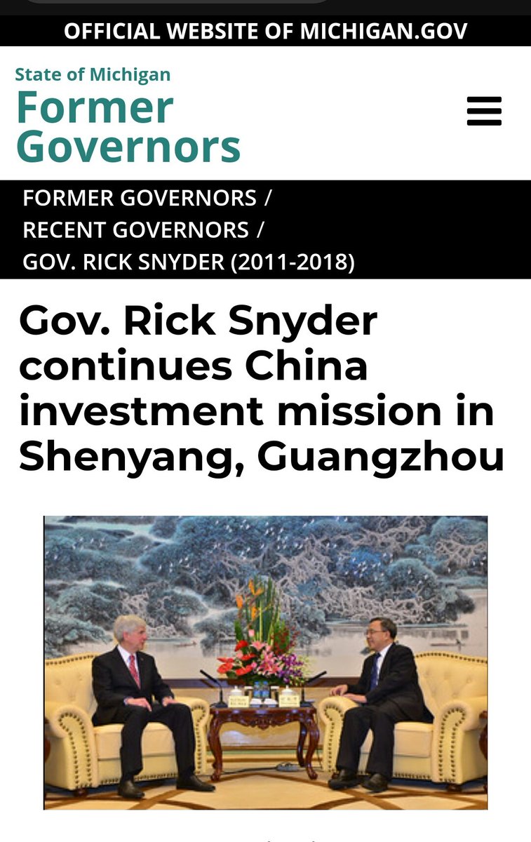 14. The number of Michigan Chinese businesses, especially auto companies have grown exponentially since 2011 when Snyder took Office. In 2014, he signed a MOU to host US - China automotive forums in Detroit and Shanghai/Beijing.
