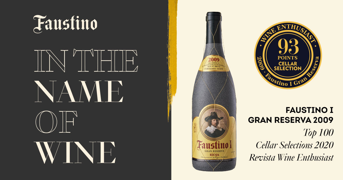Nuestro vino más icónico, Faustino I Gran Reserva 2009, con 93 puntos en el Top 100 Cellar Selections 2020 realizado por la revista @wineenthusiast. ¡Esto se merece un brindis!