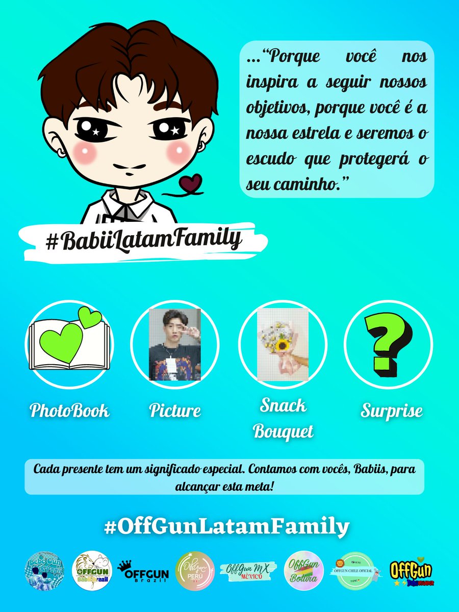 OffGunBRA's tweet image. TWO PROJECT: Gifts for Off Jumpol from Babii Latam💚

We are happy to present this project to you. We count on your support Babiis ⭐️

"Because Off Jumpol inspires us to follow our goals and we will be his shield that will protect his path."

#ออฟกัน #ออฟจุมพล #OffJumpol