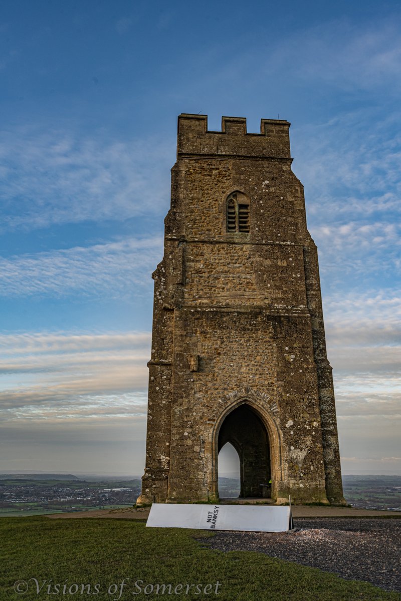 Some more pictures of the #notbanksy badly installed Monolith on Glastonbury Tor this morning.