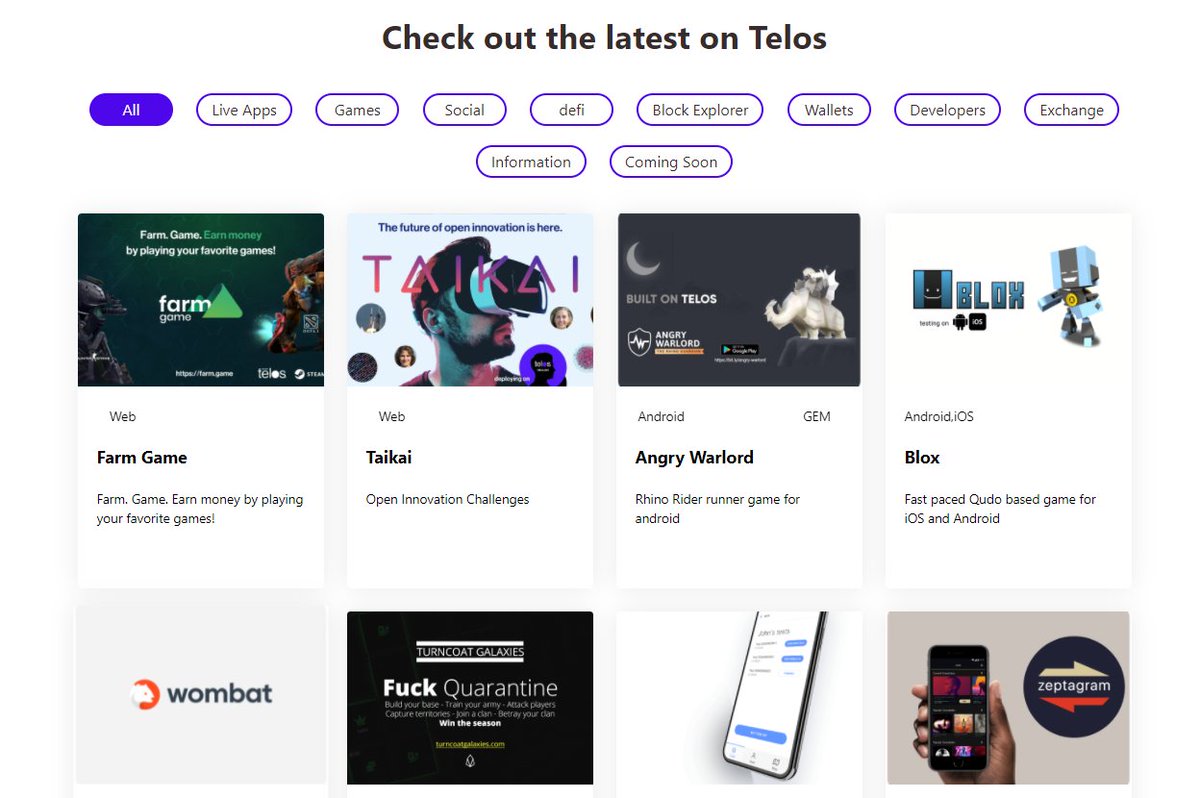 Have a look at the tremendous amounts of dApps that are currently up and running on the Telos blockchain here:  https://explore.telos.net/ 