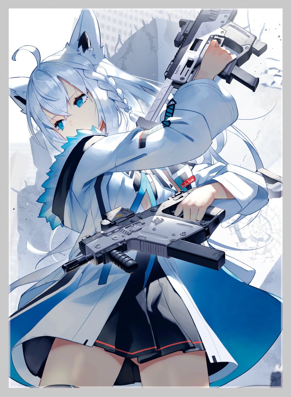 ホロライブ 白上フブキ フブキ 銃 ミッドナイトブルー プレイマット ホロライブ 白上フブキ フブキ 銃 ミッドナイトブルー プレイ