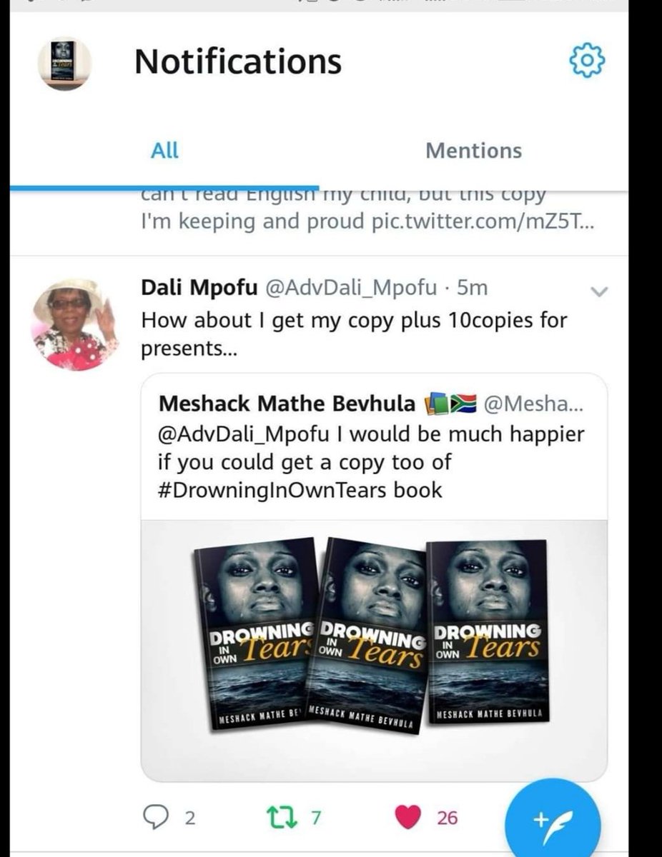 southafricandly's tweet photo. Two years ago Adv Dali Mpofu bought 11 copies of my first book #DrowningInOwnTears 😊🙏🙏🙏 https://t.co/Ha4W9uk9QD