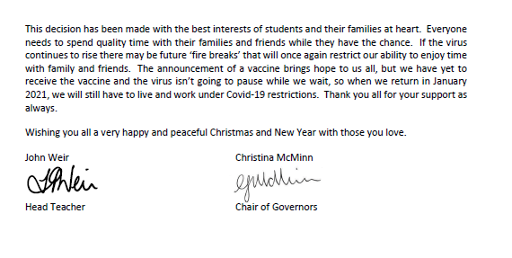 TreffynnonSch's tweet photo. Please find attached letter regarding the arrangements for next week.

We hope that you understand that this decision has not been taken lightly and the welfare and wellbeing of our students and staff are always at the heart of all the decisions we make.

https://t.co/OBFzQpVIs5 https://t.co/QeCKiig4iC