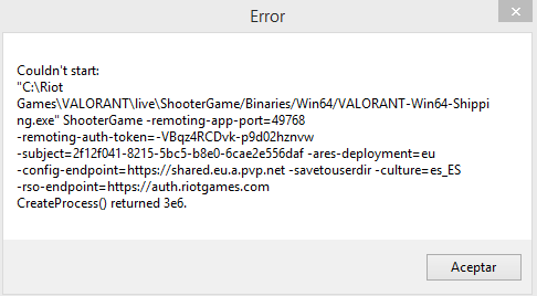 xKirion's tweet photo. @VALORANTes  porfa ayuda para solucionar el error '' couldn't start ''  no me deja abrir el juego desde que instalé el nuevo parche... https://t.co/fxZYDuaqLr
