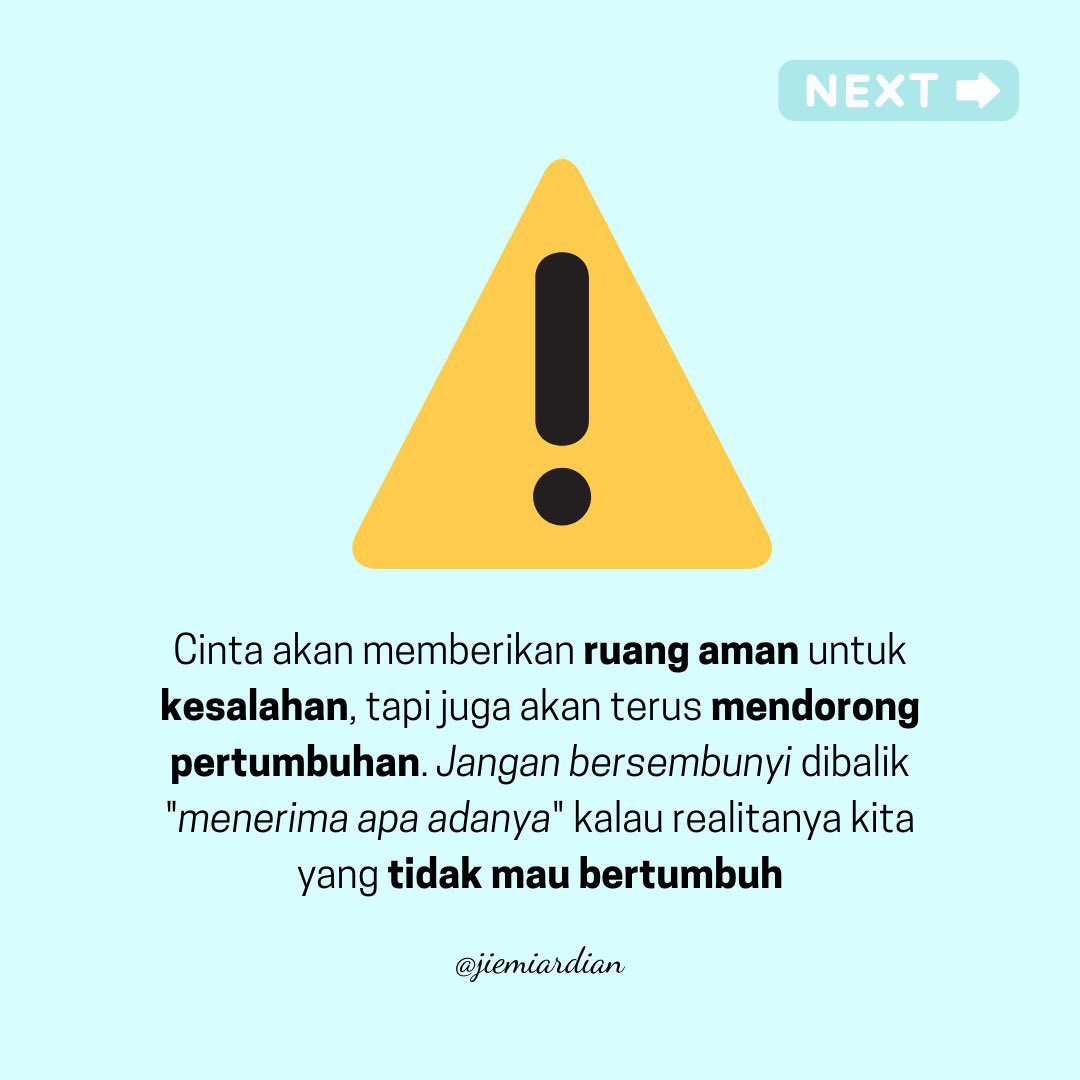 Jangan bersembunyi dibalik “menerima apa adanya” ya gaes