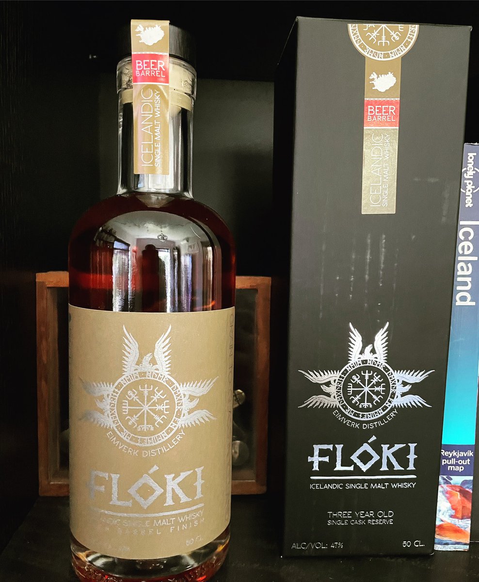 Floki Single Malt whisky finished in Icelandic beer barrels. #whisky #whiskey #iceland #singlemalt #drink #singlemaltwhisky #uniquegifts