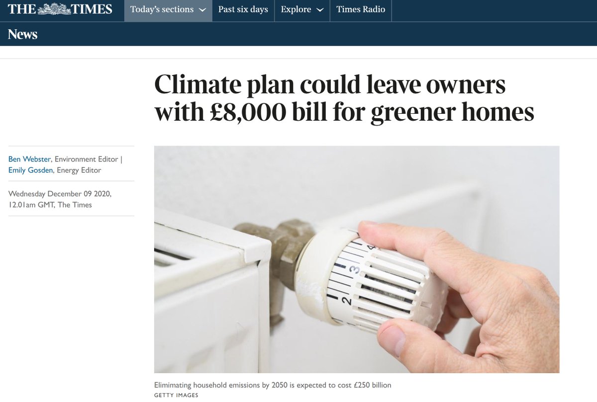 On heat pumps and the suggestion to phase out gas boilers in thirteen years - these are two headline describing precisely the same piece of news:  #UKCarbonBudget