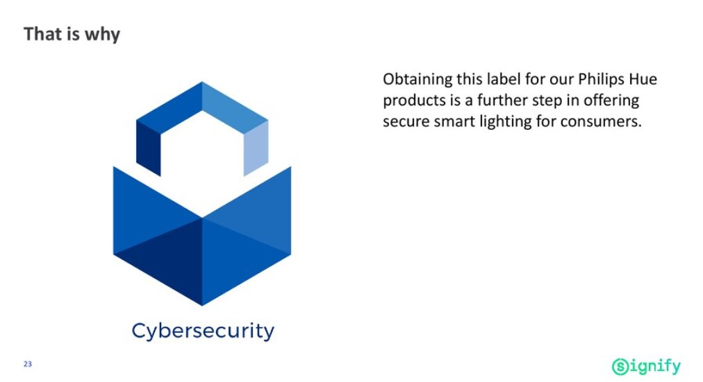 Another recipient of the Cybersecurity Label today was Signify’s Philips Hue smart lighting solution, which is the first foreign consumer brand to receive the certification. Congratulations!
#Tietoturvamerkki #Cybersecuritylabel @Signifycompany
