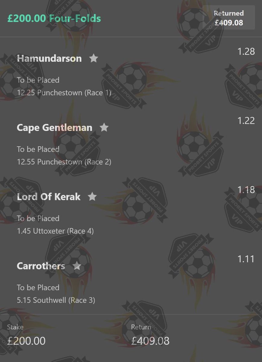 ProbetSports's tweet photo. Horse Daily Doubler and Triple Money Acca both boom yesterday! Great profit made on these accumulators so far this month! https://t.co/eNEi9I5XpT