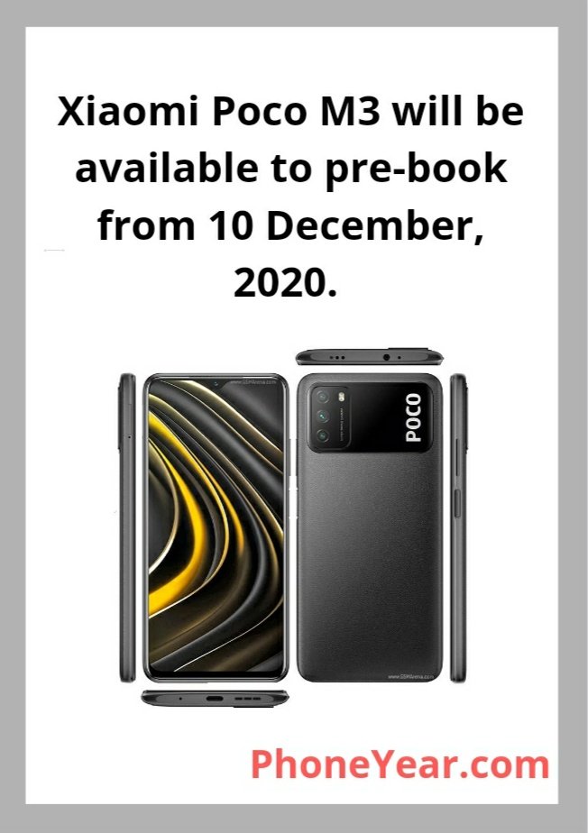 phoneyear's tweet photo. Xiaomi Poco M3 will be available to pre-book from tomorrow🤩🤩
For specifications, click on the following link:
https://t.co/57Nm9kLMEM
#xiaomi #pocom3 #phoneyear https://t.co/exc0jfLq3B
