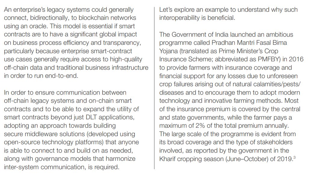 In this thread I will be posting screenshot of some of the key points being made about how enterprises can use secure decentralized oracle networks like  #Chainlink to connect their legacy backend systems to any and all smart contracts across any blockchain network