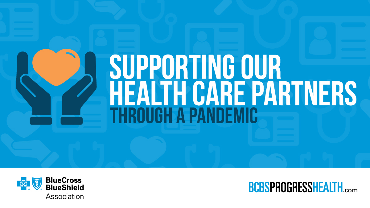 BCBSProgress's tweet photo. Our frontline healthcare workers are doing heroic work to treat patients and combat the pandemic. Now, more than ever, they need our support. See what we’re doing to provide relief and resources #ProgressHealth: https://t.co/WZMuh4U0dh https://t.co/pxVO973kQl