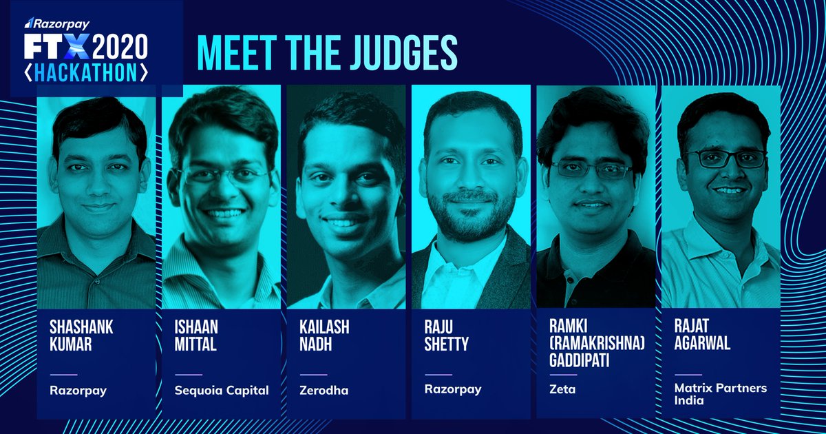 RazorpayFTX's tweet photo. Your judges for #FTXHackathon are geared up! @shashank_kr @Ishaanmittal2 @gramki @RajatAgarwal167 π€© π₯
Registrations close tonight at midnight! π @Devfolioco
Don't forget to register as a team in groups of 2-5 folks!
Here's where you can register: https://t.co/s77WqDSDmT https://t.co/N8enofDD61