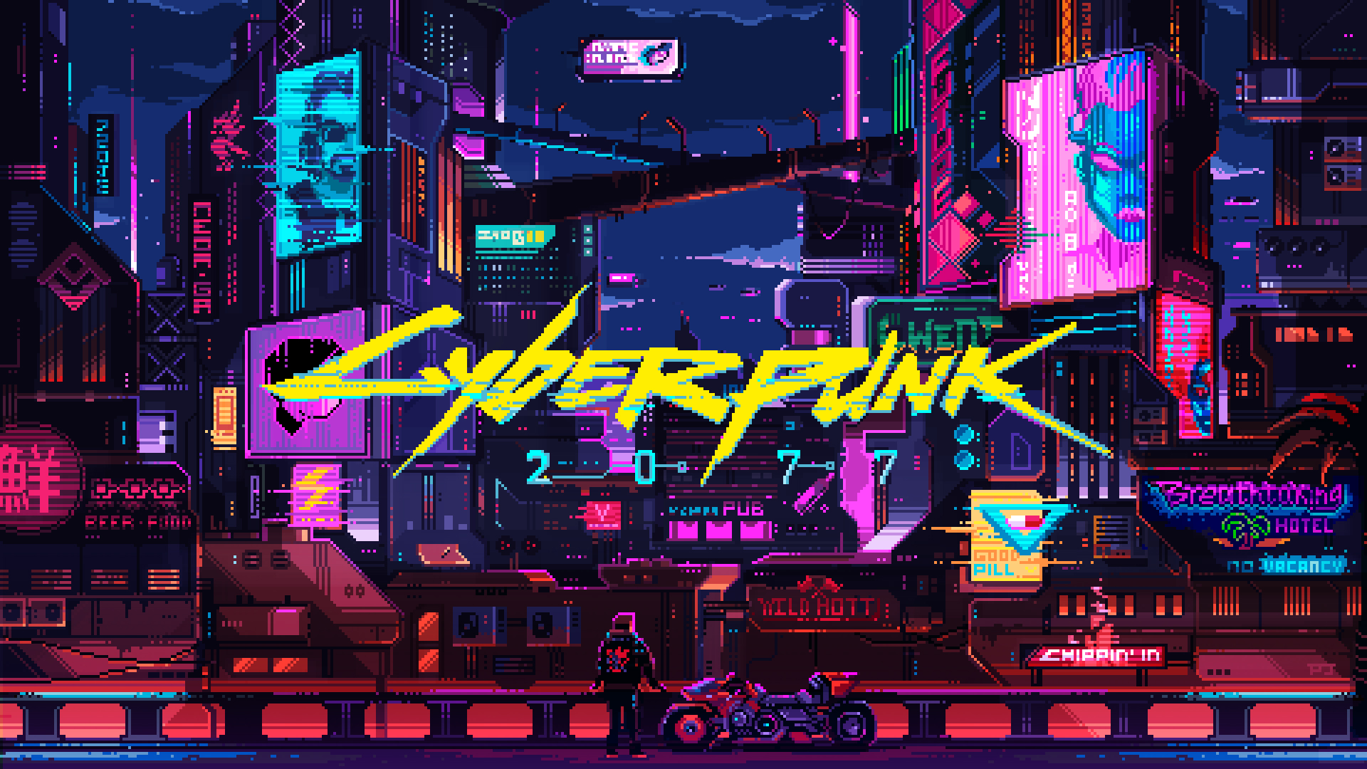 JWulen on X: Pixel Art de Cyberpunk 2077  / X