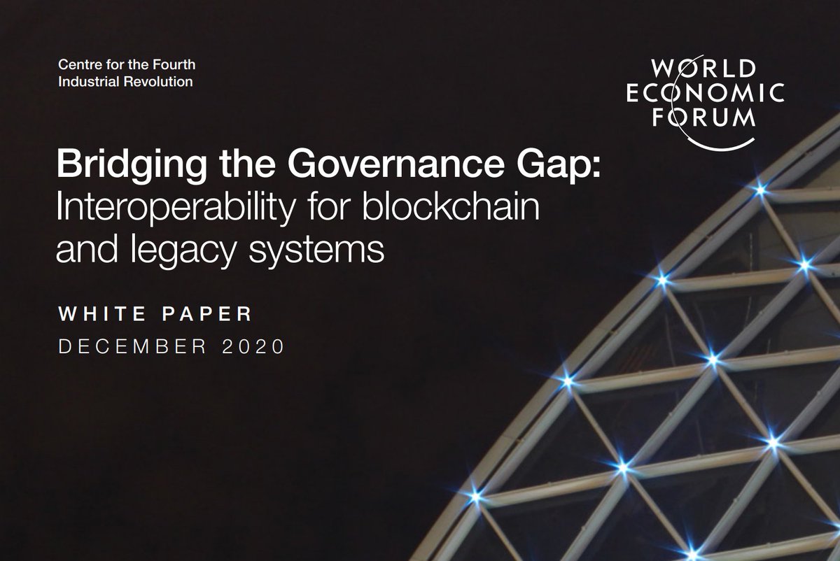 The World Economic Forum ( @WEF) officially released a whitepaper in collaboration with  @Chainlink on how Oracles enable interoperability between blockchain and legacy systemsThe 40 page whitepaper was co-authored by  @SergeyNazarov and WEF research team http://www.wef.ch/interopblockchain