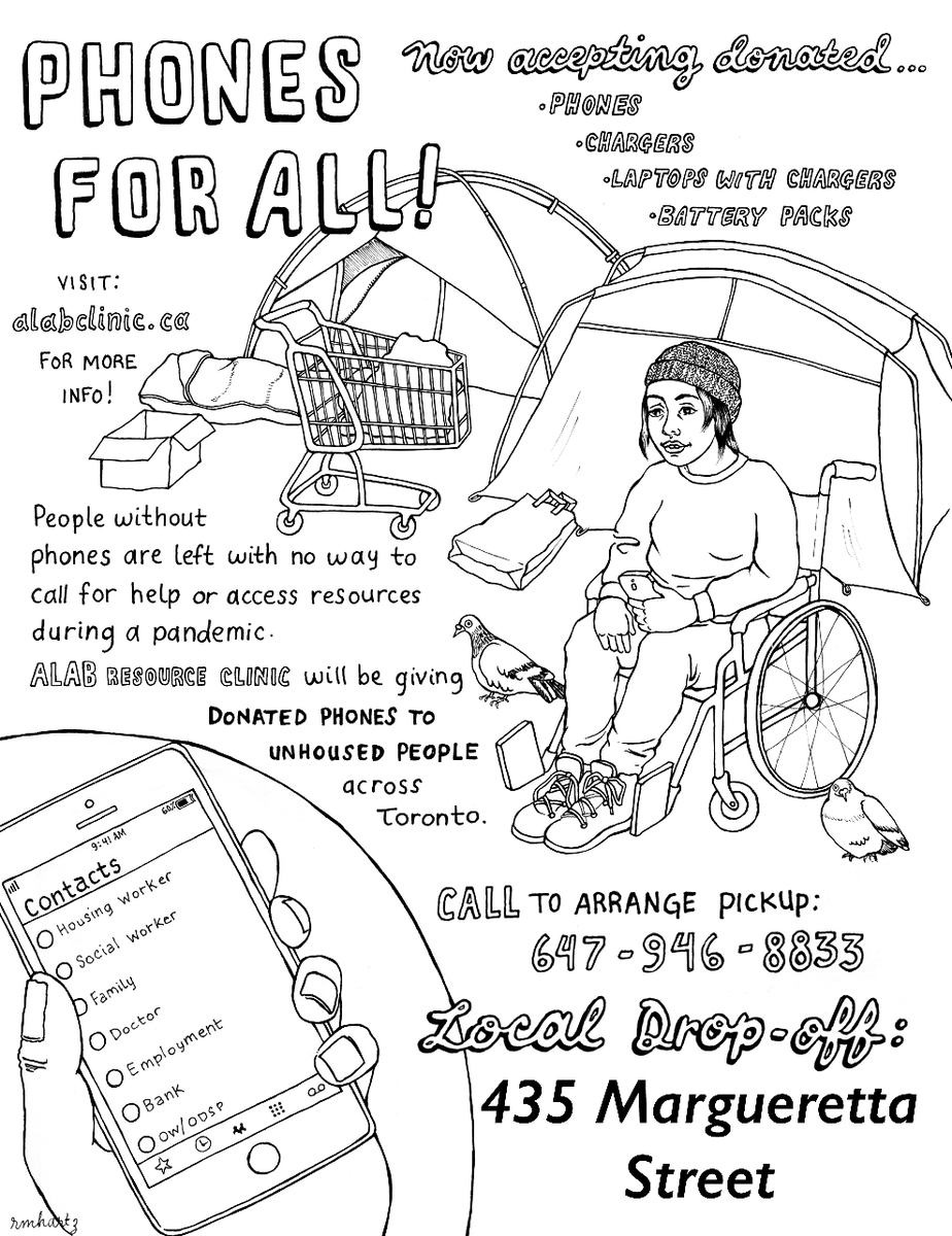 alabclinicTO's tweet photo. Not having a phone is a massive barrier to care and justice. Please donate if you can! https://t.co/BFnUtLiinj