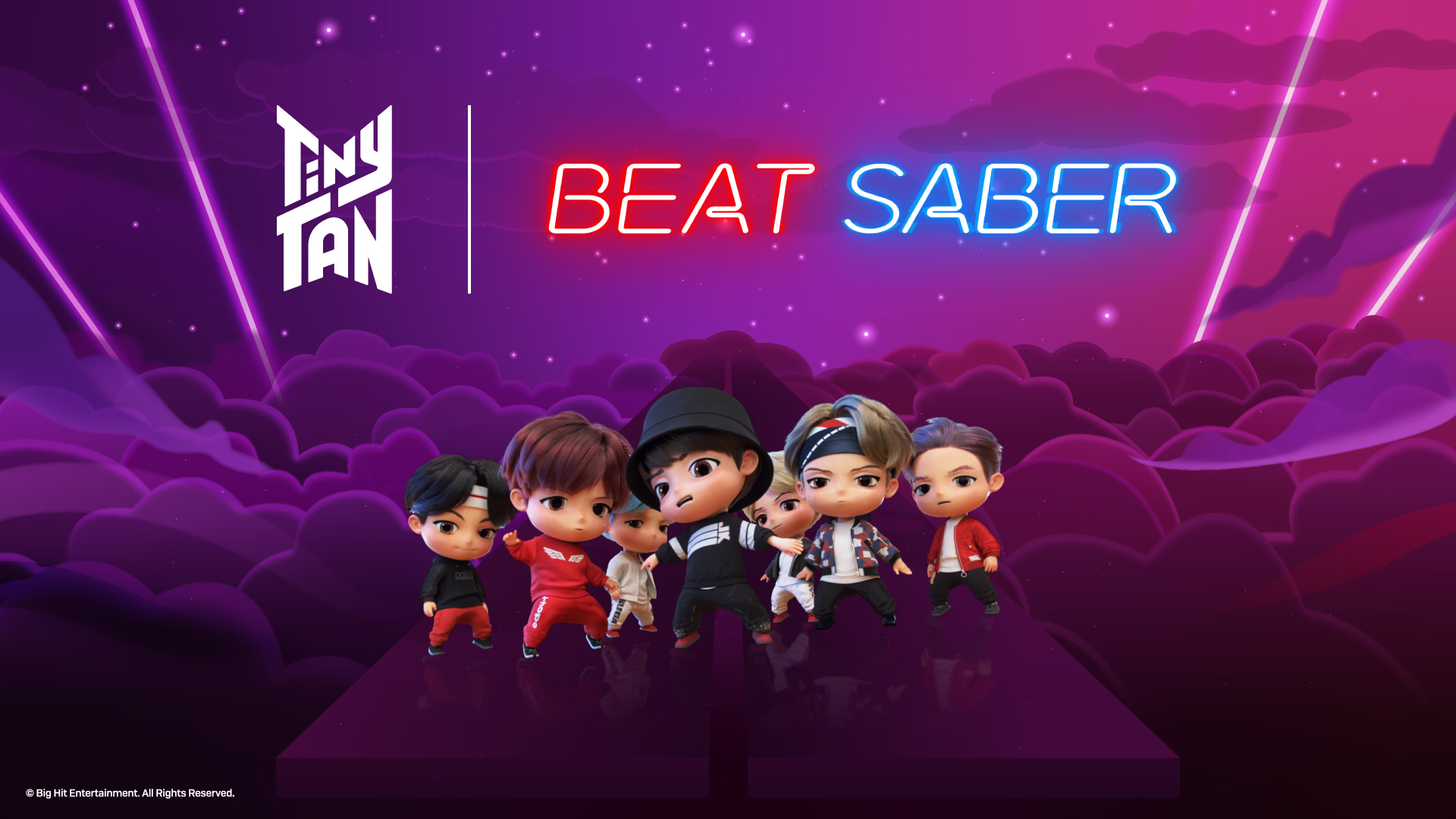 Saber on Twitter: "Brighten up your screen and your day with the @TinyTANofficial Beat Saber BTS Music Pack wallpapers. 🖥️ Full HD - https://t.co/VsDtdgtKOV 🖥️ - https://t.co/yhF76fcvVo 🖥️