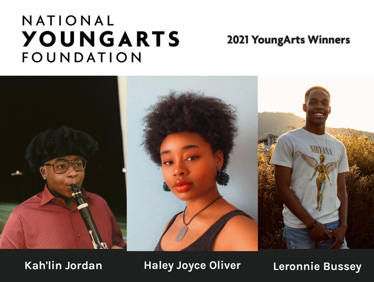 Congrats to our ASFA students that placed in the 2021 YoungArts competition: Kah'lin Jordan (Finalist, music: clarinet), Haley Joyce Oliver (Honorable Mention, visual arts), and Leronnie Bussey (Merit Award, dance: modern/contemporary). Learn more: bit.ly/2IsXsLb