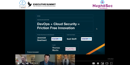 nephosec's tweet photo. Thomas Martin of NephōSec, Jeremiah Gearheart & Sadi Steffl of ViacomCBS discuss integrating security into DevOps earlier for preventive, proactive cloud security that creates a better experience for everyone. #nephosec #cloudsecurity #divvycloud #devops https://t.co/v3DaNE5PQO https://t.co/Cg0tkYK3Mw