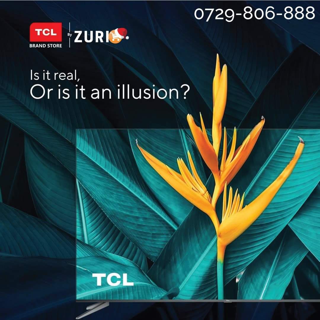 TCL_KENYA's tweet photo. 𝗜𝘀 𝗶𝘁 𝗥𝗘𝗔𝗟 𝗼𝗿 𝗜𝘁'𝘀 𝗷𝘂𝘀𝘁 𝗮𝗻 𝗜𝗟𝗟𝗨𝗦𝗜𝗢𝗡? 𝘄𝗲 𝗰𝗮𝗻'𝘁 𝘁𝗲𝗹𝗹 𝗲𝗶𝘁𝗵𝗲𝗿!
Picture Quality so good &amp; life-like, you have to look twice to make sure it’s a TV &amp; not a real-life visual with the TCL QLED TV!
Available in 50'' 55'' 65''
0729-806-888
#TCL https://t.co/iiVKTlzM3D