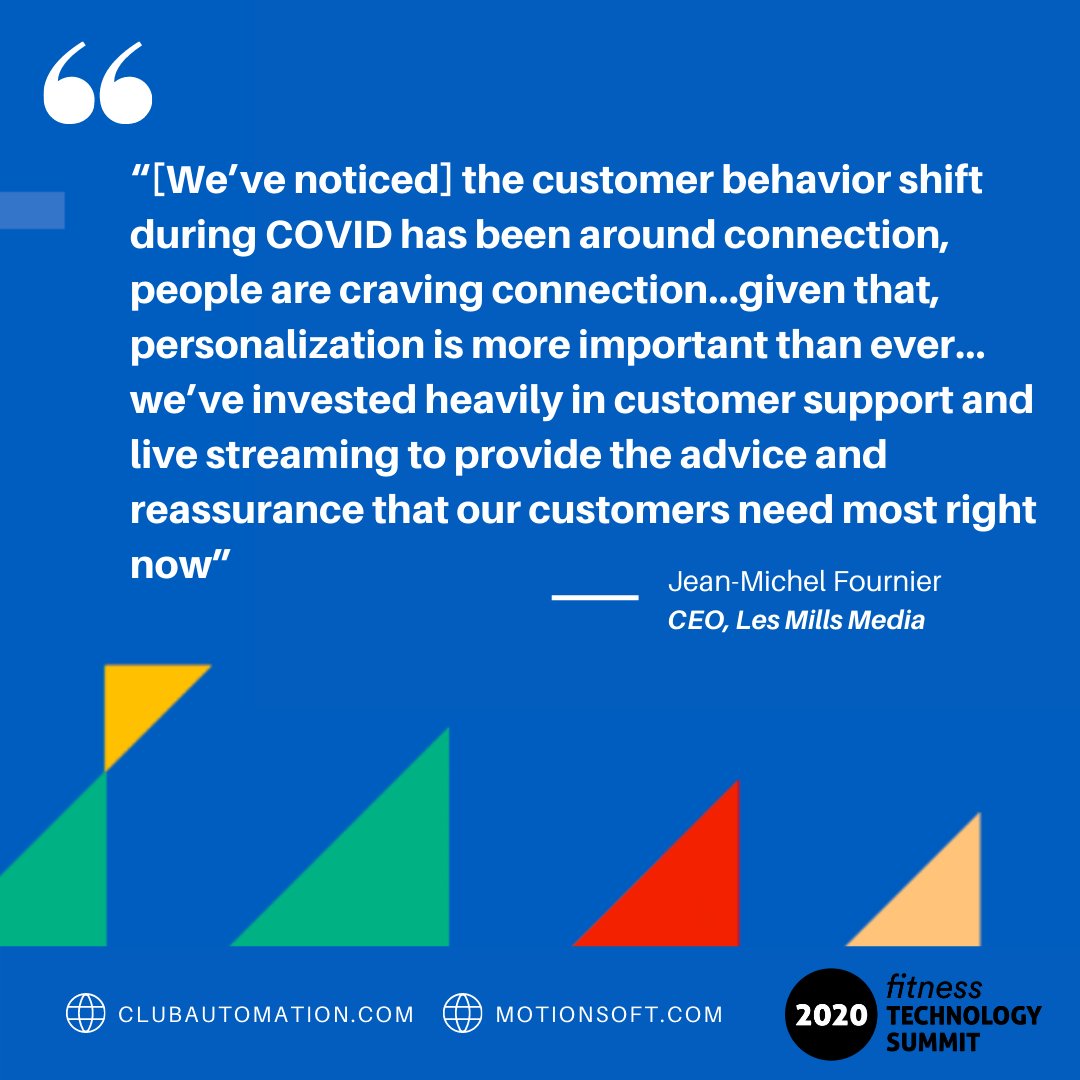 motionsoft's tweet photo. Club members are engaging in brand new ways during COVID and have very different needs than they did pre-COVID. How have you been addressing your members' new needs while they’ve been working out from home?

#fitnesstechnologysummit https://t.co/DQeyEgG13d