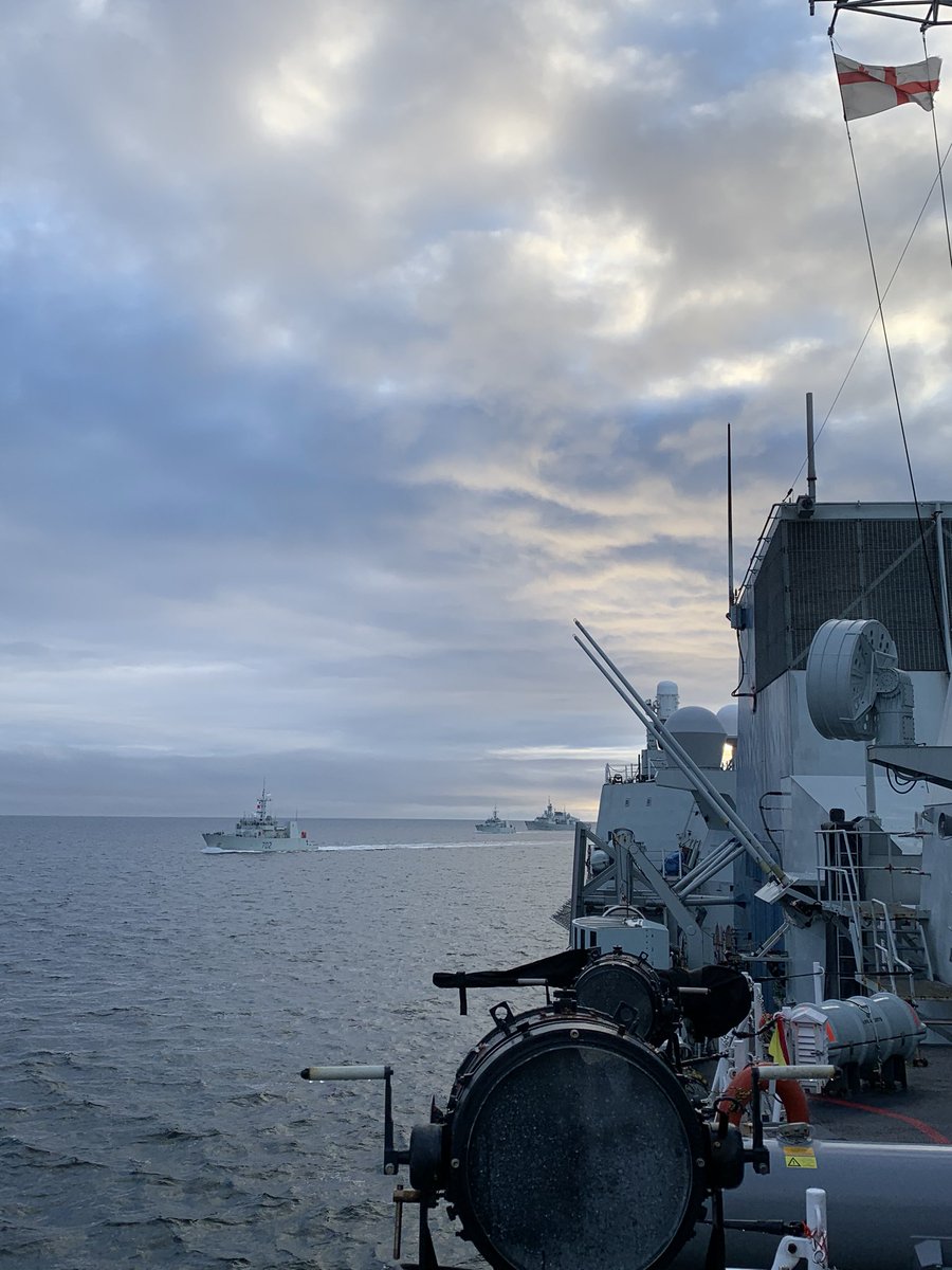 Couldn’t resist this shot of all the ships taking station with my broad pennant flying from the outer halyard &ndash; bei  Strait Of Georgia