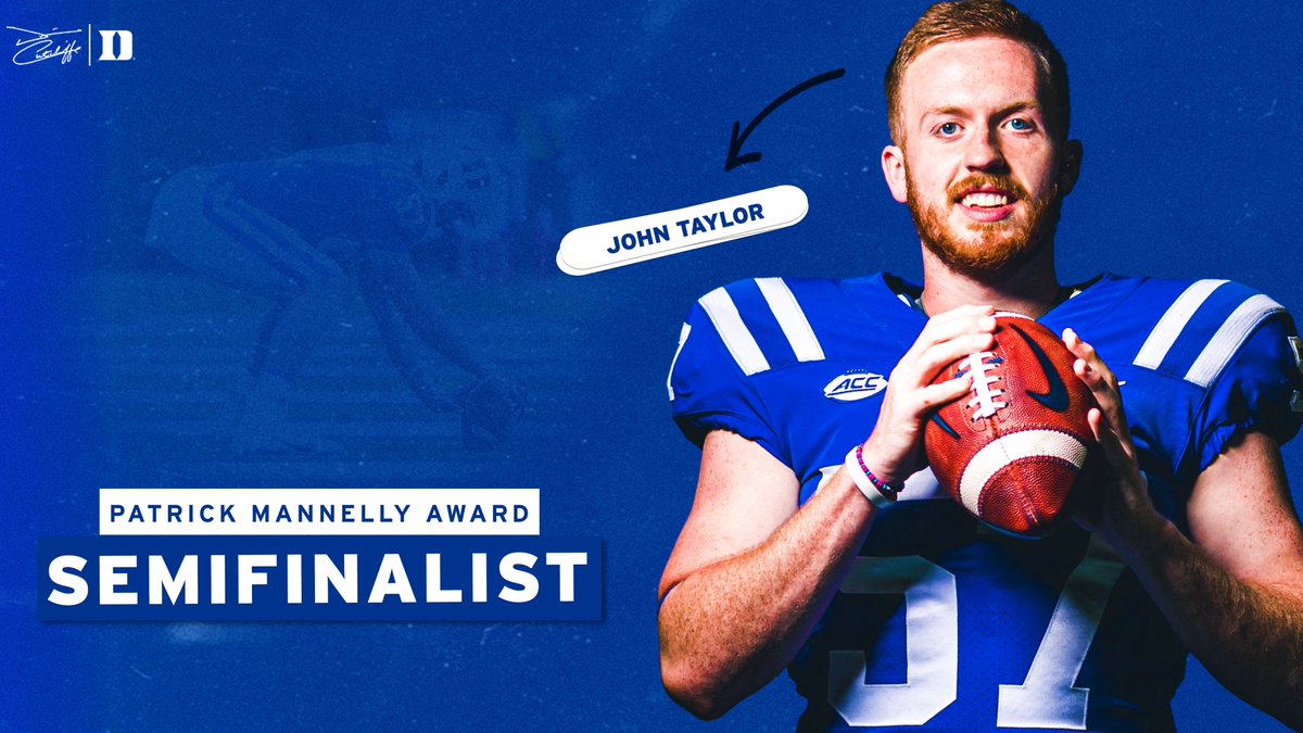 5️⃣7️⃣ ➡️ <a href="/MannellyAward/">The Patrick Mannelly Long Snapper Award</a> Semifinalist 💪

<a href="/beastie364/">John Taylor</a> has been named one of the nation's top 🔟 senior long snappers 🙌

🗞 goduke.us/3m5ItV8

#DukeGang | #GoDuke
