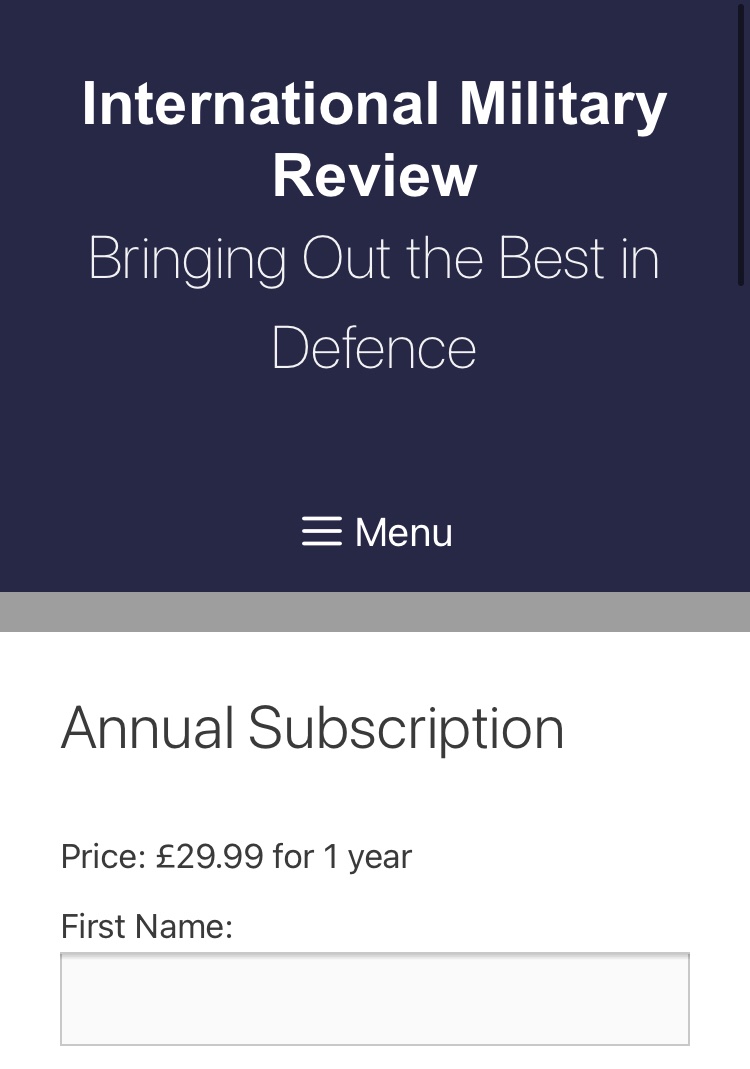 IntMilReview's tweet image. In honour of #Christmas our #memberships are now available for half price! access analysis of quarterly reports for the #defense sector and #discover #innovative #new companies through our Spotlight Service for just £4.99 p/m and £29.99 for the year!

internationalmilitaryreview.com