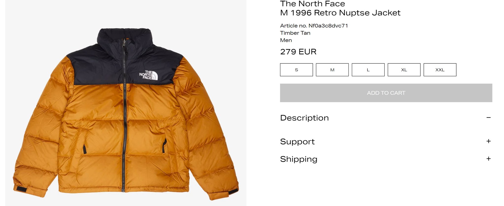 The north face 1996 retro nuptse jacket timber tan hotsell