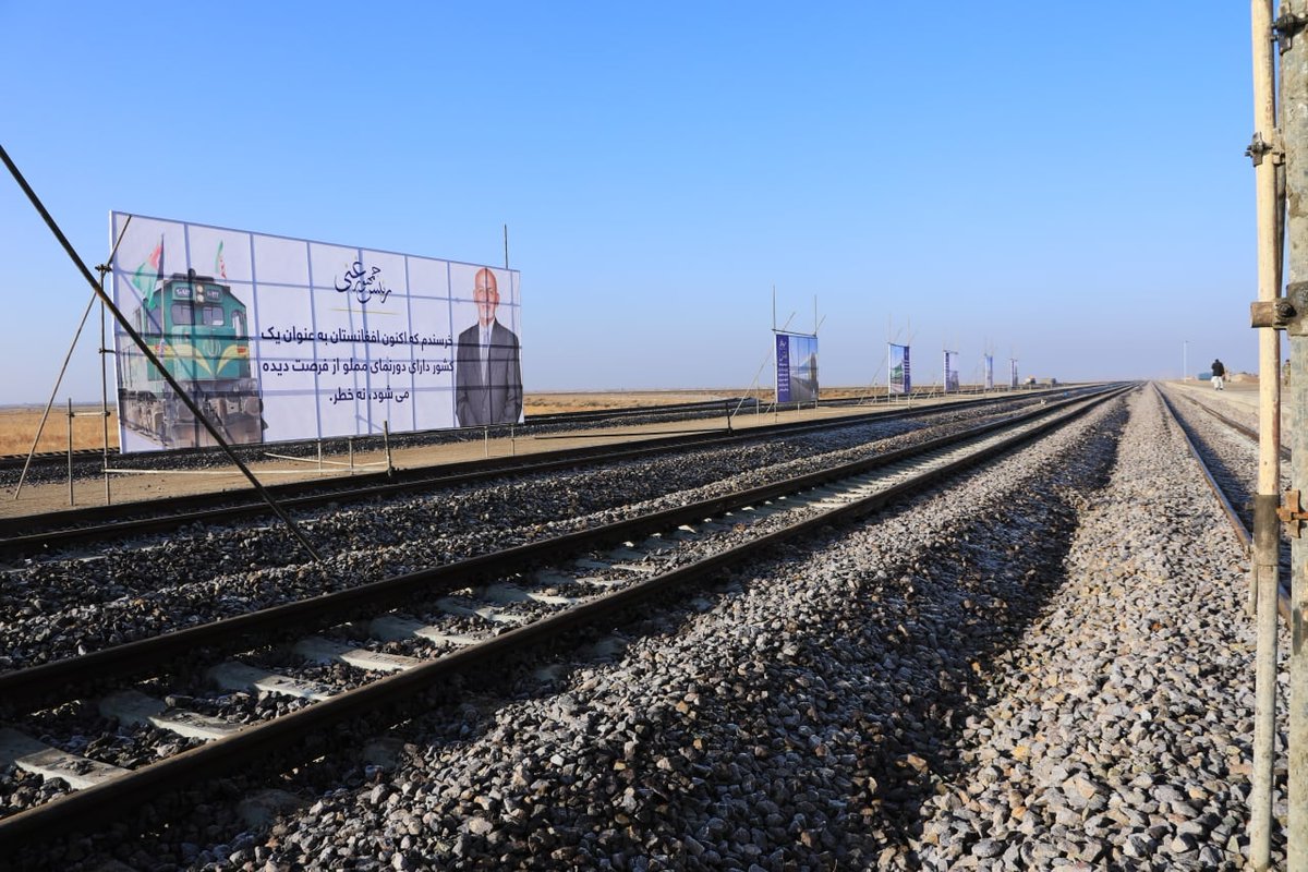 Shamshadnetwork's tweet photo. Iran FM Mohammad Javad Zarif says, "the Khaf-Herat railway’s significance is not only for Iran &amp; Afghanistan but for the greater region."

"As a gateway that'll boost trade and people-to-people exchanges, it will also contribute to regional stability &amp; development, he tweeted. https://t.co/GPGNTc0v66