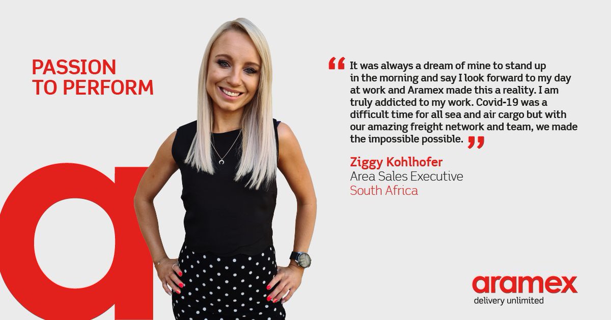 At Aramex, we let passion drive our actions to excel.
Since the nationwide lockdown in South Africa, Ziggy worked tirelessly to support the business and hit targets never seen before in Aramex South Africa's history.
Thank you Ziggy, for going above and beyond. 
#PoweredByPassion