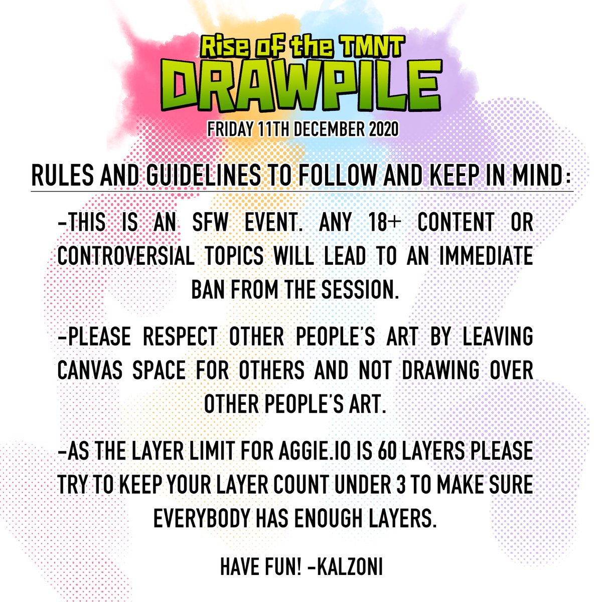 Here's the info for the #RottmntDrawpile in a couple of days ✌️😎✏️

#saverottmnt #rottmnt #riseofthetmnt