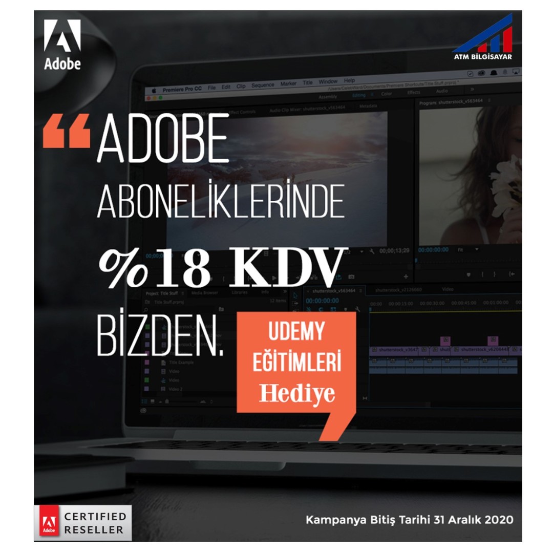 Tüm Adobe yazılımlarında 31 Aralık 2020 tarihine kadar #KDV bizden Kampanyası...
#Adobe #AdobeAcrobat #AdobeCreativeCloud #AdobePhotoshop #Reader #BulutDepolama #ATMBilgisayar #Ankara