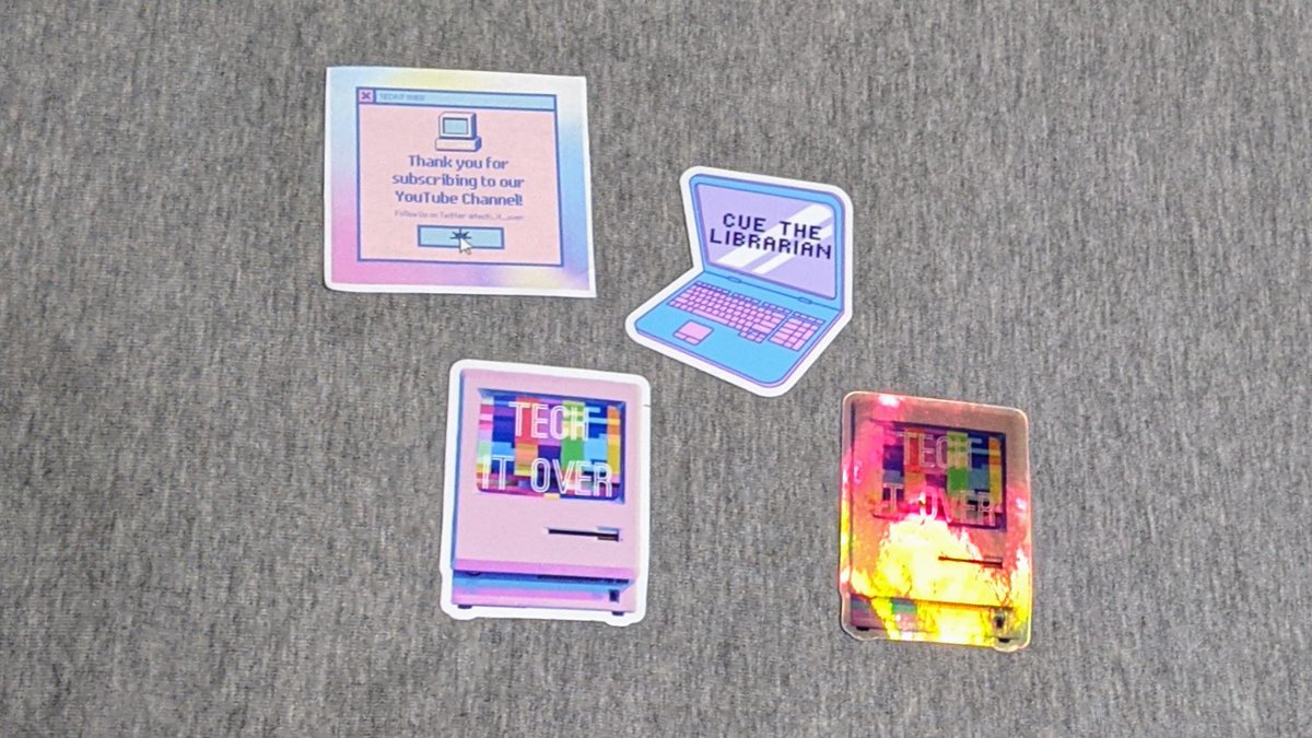 eduGOOGdroid's tweet photo. Thank you @cuethelibrarian for these awesome stickers! #TechItOver https://t.co/MQBBxAa0R7