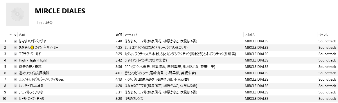 Bso27 みらくるダイヤリーズ購入ー Itunesさん その絵文字対応してるんだ けもフレ3 けもフレ3を聴こう