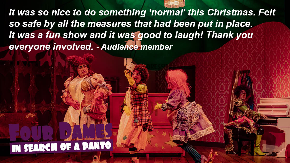 We're so pleased with the responses we're getting from audience members who have come to see our Christmas show, Four Dames in Search of a Panto. So many lovely comments, just like this one... 🥰 #Winchester #FourDames #feelingthelove