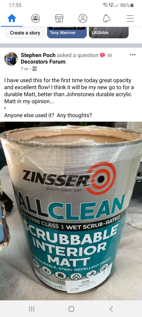 Johnmg1411's tweet photo. @ZinsserUK AllClean is receiving great feedback from both stockists and decorators. It’s available in 2.5l &amp; 5l White and probably the largest tinting offer of any similar product. Contact your local stockist for further details. https://t.co/HDMRNmqWkj