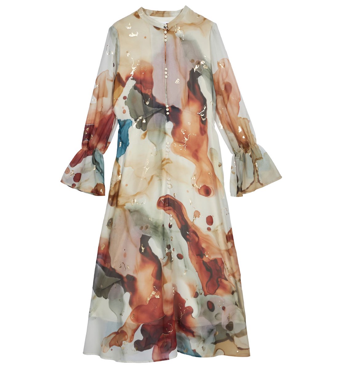 Fashion Express 佐藤栞里 さん衣装 12 9 有吉の壁 本日放送の 有吉の壁 佐藤栞里さん着用アイテム インクアート柄のワンピース 金箔のプリントが華やか 詳細はこちら T Co Rnzr1gratf 有吉を笑わせろ 衣装 T Co