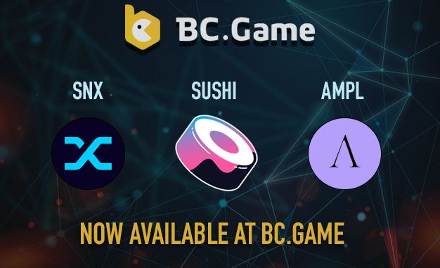 bcgamewin's tweet photo. We’re excited to announce that SUSHI, SNX &amp; AMPL are now available at https://t.co/zCJI8380lC !!
🔻 @SushiSwap Sushi is priced at $2.17
🔻 @synthetix  SNX priced at $4.80
🔻 @AmpleforthOrg AMPL price today is $0.964347 at the time of this announcement https://t.co/pzECzI9oiS