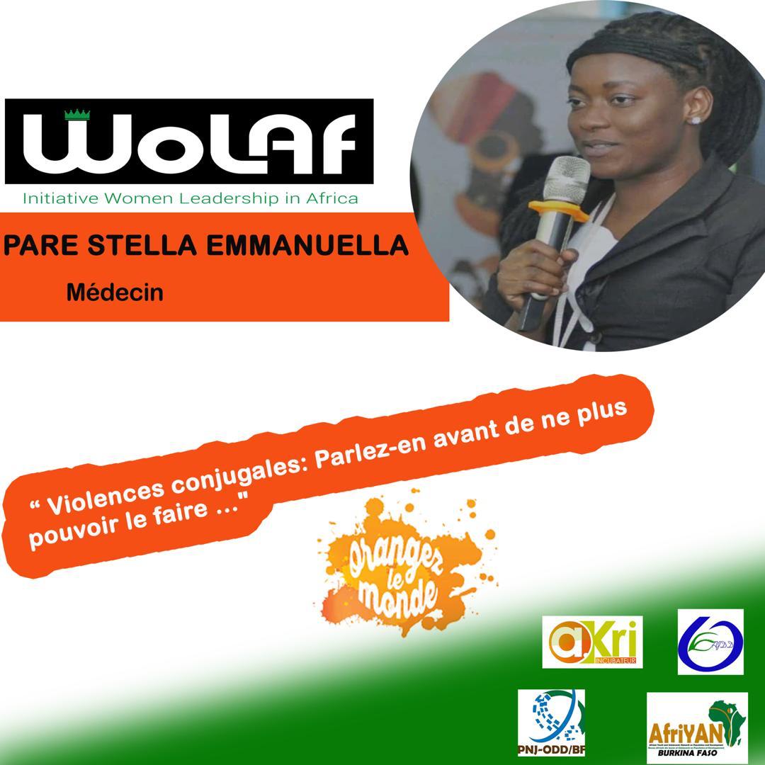laf_wo's tweet photo. PARE Stella, Alumni du #WoLAf par ailleurs Médecin de formation, s’engage à dénoncer toutes formes de violences à l'égard des jeunes femmes. Pour elle, la campagne #16DaysOfActivism
est le cadre idéal pour en parler.

@metsi2
@Faycal_Dev
@GracyDi

#EndVBG
#WoLAf
#OrangeTheWorld https://t.co/OQAkwmqOHo