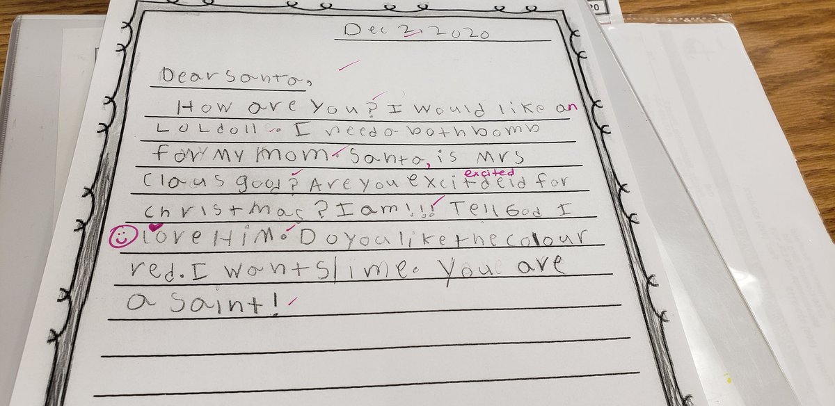 I love reading my students' #Santa letters ❤️🎅 #mycatholiceducation <a href="/StMargaretDP/">St. Margaret of Scotland Elementary School DPCDSB</a>
