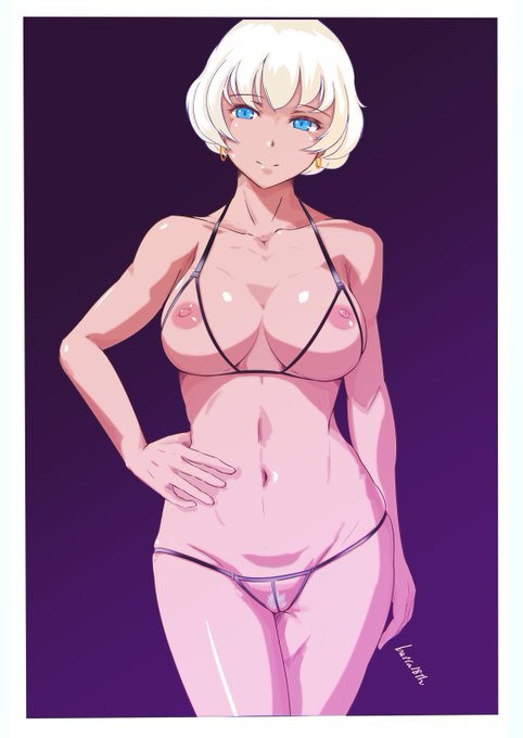 練習ビキニ。
の、あっちに上げたやつのえろ差分とピンク差分。
実物は上も下も半透けでえっちだった。 