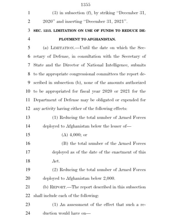 aloha_livin's tweet photo. Congress' new #defund movement is #DefundTroopWithdrawals. Keep in mind THIS Congress gave up their war powers AGAIN when they reauthorized the #AUMF. #WarIsProfit This is page 1355 of the NDAA just passed by the House. Remember when Dems used to be anti-war? https://t.co/uMnEvlIwr4