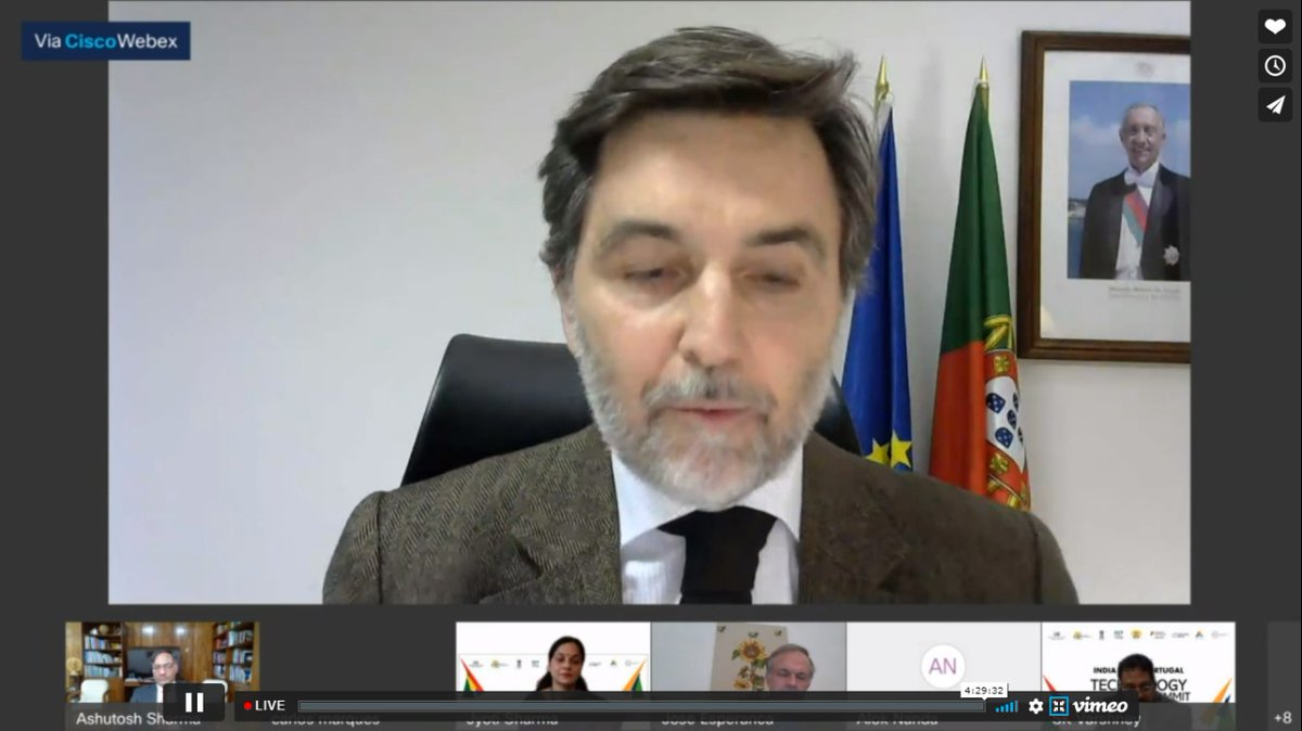 CII_Technology's tweet photo. Innovation is an absolute priority for India & Portugal; they have achieved the high level of excellence in these areas inspite of different dimension ~H.E. Mr Carlos Pereira Marques Ambassador of Portugal to India #TechSummit2020 @indianwomensci @skvds1 @IndiainPortugal @skvdst1 https://t.co/dRgO0D1Wji